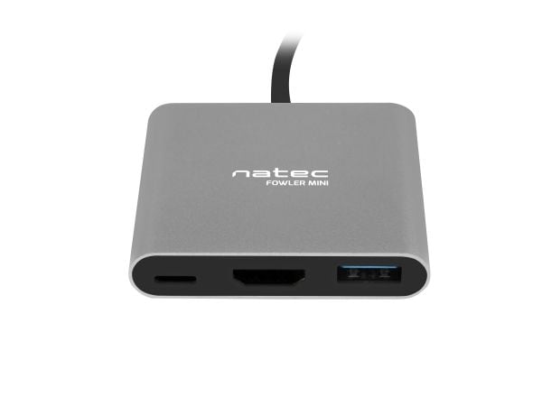 NATEC Fowler Mini, USB 2.0 Type-C, Grå, HDMI, USB 3.2 Gen 1 (3.1 Gen 1) Type-A, USB 3.2 Gen 1 (3.1 Gen 1) Type-C, USB, 59 mm, 52 mm