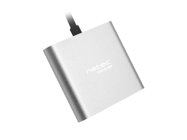 NATEC Fowler Mini, USB 2.0 Type-C, Grå, HDMI, USB 3.2 Gen 1 (3.1 Gen 1) Type-A, USB 3.2 Gen 1 (3.1 Gen 1) Type-C, USB, 59 mm, 52 mm