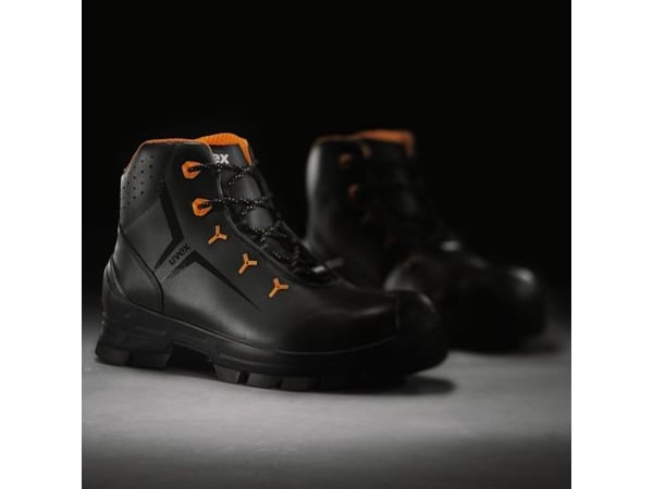 Uvex 65232, Unisex, Voksen, Vernestøvler, Sort, Oransje, ESD, HI, HRO, S3, SRC, Lisselukking