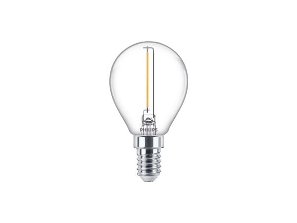 Philips - LED-filamentlyspære - form: P45 - klar finish - E14 - 1.4 W (ekvivalent 15 W) - klasse F - varmt hvitt lys - 2700 K