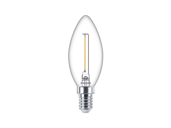 Philips - LED-filamentlyspære - form: B35 - klar finish - E14 - 1.4 W (ekvivalent 15 W) - klasse F - varmt hvitt lys - 2700 K