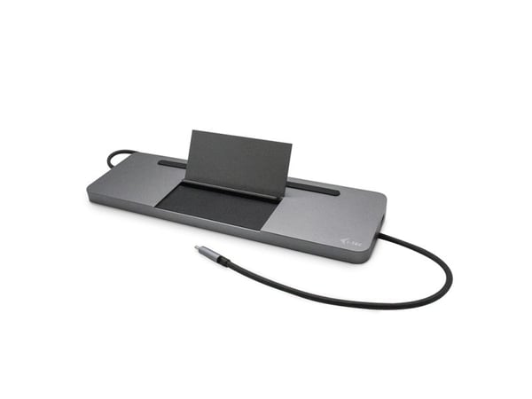 i-Tec USB-C Metal Ergonomic 4K 3x Display Docking Station + Power Delivery - Dokkingstasjon - USB-C / Thunderbolt 3 - VGA, HDMI, DP - 1GbE