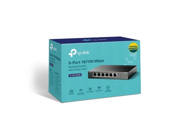 TP-Link TL-SF1006P, Uhåndtert, Fast Ethernet (10/100), Full tosidig, Strøm over Ethernet (PoE)