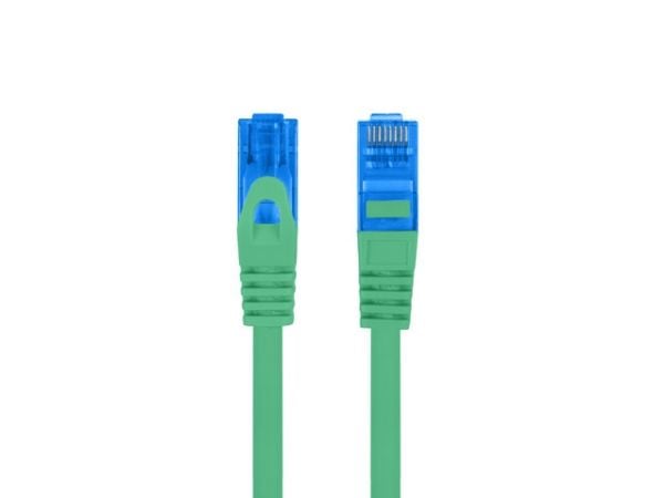 Lanberg - Koblingskabel - RJ-45 (hann) til RJ-45 (hann) - S/FTP - CAT 6a - formstøpt, uten hindringer - grønn, RAL 6024