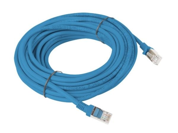 Lanberg - Liitäntäjohto - RJ-45 (uros) RJ-45 (uros) - 30 m - UTP - CAT 5e - muotoiltu, solmuton - sininen, RAL 5012