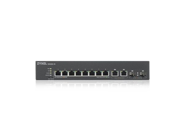 Zyxel GS2220-10 - Switch - Styrt - 8 x 10/100/1000 + 2 x kombo-Gigabit SFP - rackmonterbar, veggmonterbar