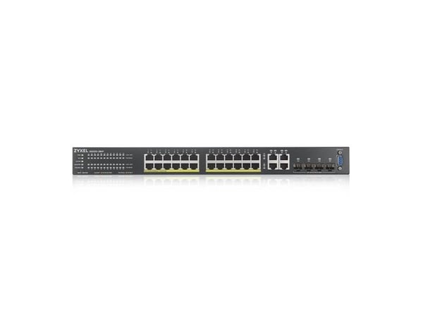 Zyxel GS2220-28HP - Switch - Styrt - 24 x 10/100/1000 (PoE+) + 4 x kombo-Gigabit SFP - rackmonterbar - PoE+ (375 W)