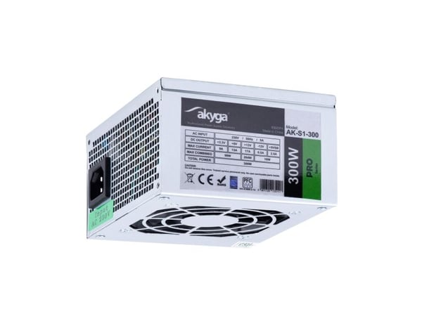 Akyga Pro Series AK-S1-300 - Nätaggregat (intern) - SFX12V - AC 230 V - 300 Watt - PFC - svart