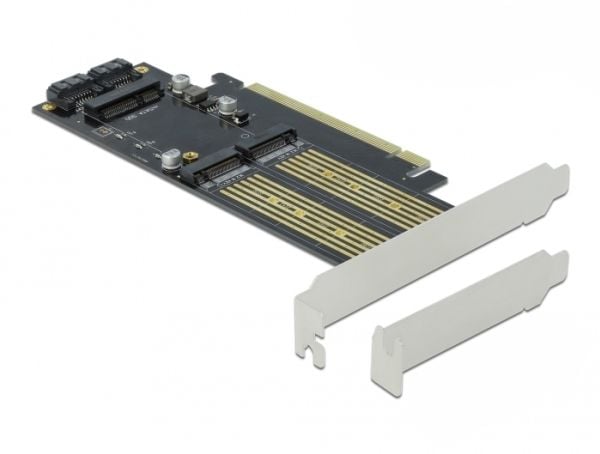 Delock - Diskkontroller - mSATA, M.2 - M.2 Card / mSATA - lav profil - SATA 6Gb/s, PCIe 4.0 x16