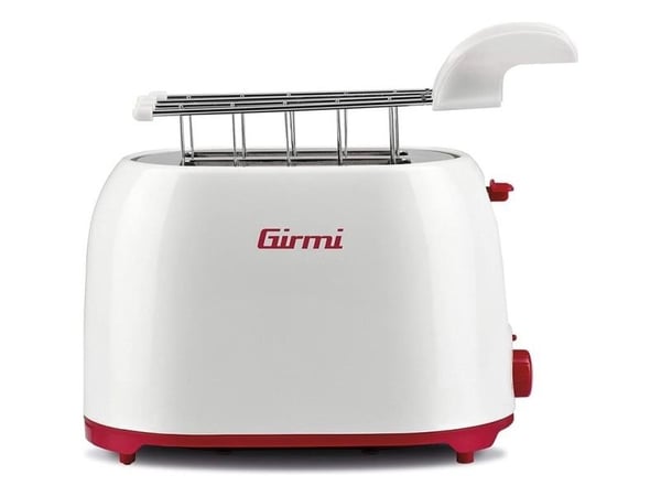 Girmi TP1101, 2 skiver, Rød, Hvit, Plastikk, Rotasjon, 800 W, 230 V