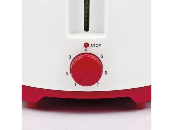 Girmi TP1101, 2 skiver, Rød, Hvit, Plastikk, Rotasjon, 800 W, 230 V