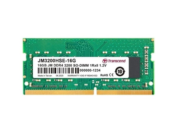 Transcend JetRAM - DDR4 - modul - 16 GB - SO DIMM 260-pin - 3200 MHz / PC4-25600 - CL22 - 1.2 V - ikke-bufret - ikke-ECC