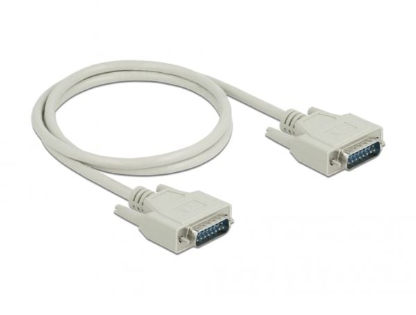 Delock - Serielt kabel - DB-15 (han) til DB-15 (han) - 1 m - tommelskruer - beige