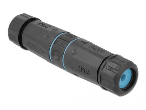 Delock - Nettverkkopler - RJ-45 (hunn) til RJ-45 (hunn) - STP - CAT 6a - svart, blå