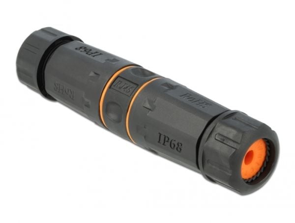 Delock - Nettverkkopler - RJ-45 (hunn) til RJ-45 (hunn) - STP - CAT 6a - svart, rød