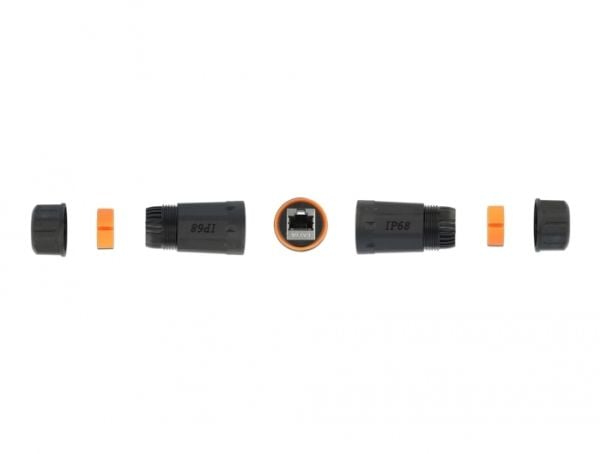 Delock - Nettverkkopler - RJ-45 (hunn) til RJ-45 (hunn) - STP - CAT 6a - svart, rød