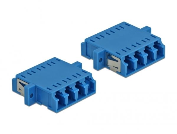 Delock - Nettverkkopler - LC-enkeltmodus (hunn) til LC-enkeltmodus (hunn) - fiberoptisk - blå (en pakke 2)