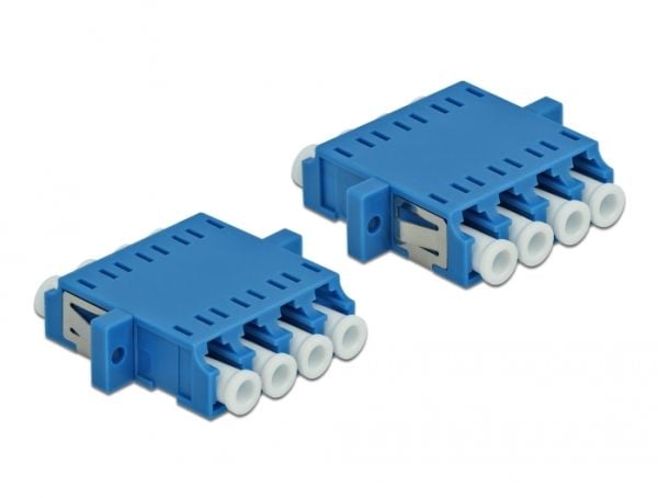 Delock - Nettverkkopler - LC-enkeltmodus (hunn) til LC-enkeltmodus (hunn) - fiberoptisk - blå (en pakke 2)