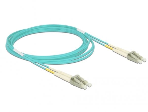 Delock - Nettverkskabel - LC multimodus (hann) til LC multimodus (hann) - 3 m - 1.8 mm - fiberoptisk - 50 / 125 mikroner - OM3 - akvamarin