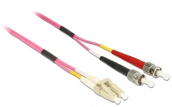 DeLOCK Cable Optical Fibre LC to ST Multi-mode, 0,5 m, OM4, LC, ST