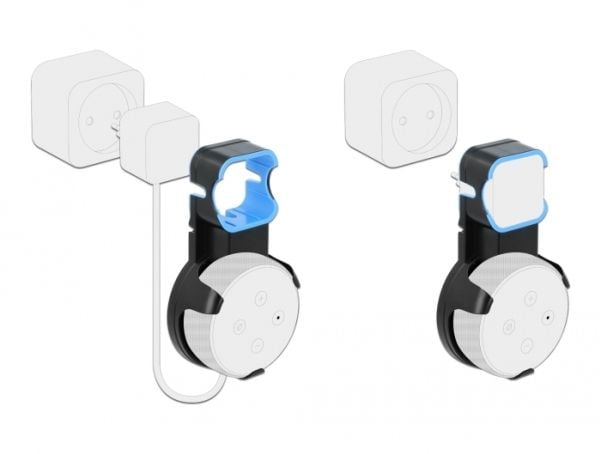 Delock - Brakett - for smart høyttaler - plastikk - svart, blå - veggmonterbar - for Amazon Echo Dot (3rd Generation)