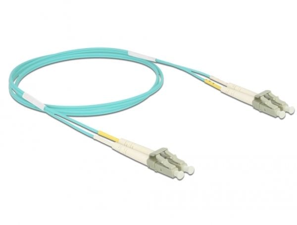 Delock - Nettverkskabel - LC multimodus (hann) til LC multimodus (hann) - 1 m - 1.8 mm - fiberoptisk - 50 / 125 mikroner - OM3 - akvamarin