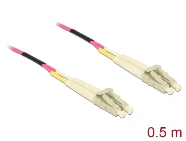 Delock - Nettverkskabel - LC multimodus (hann) til LC multimodus (hann) - 0.5 m - 1.8 mm - fiberoptisk - 50 / 125 mikroner - OM4 - fiolett