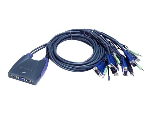 ATEN Petite CS64US - KVM / lyd / USB-svitsj - 4 x KVM/lyd/USB - 1 lokalbruker - stasjonær