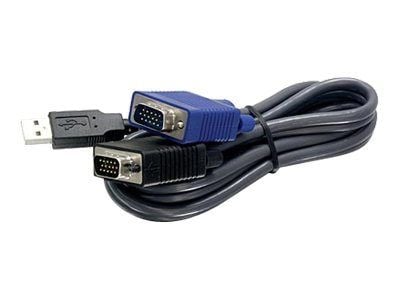 TRENDnet TK CU10 - Tastatur / video / musekabel (KVM) - USB, HD-15 (VGA) (hann) til HD-15 (VGA) (hann) - 3.1 m - svart