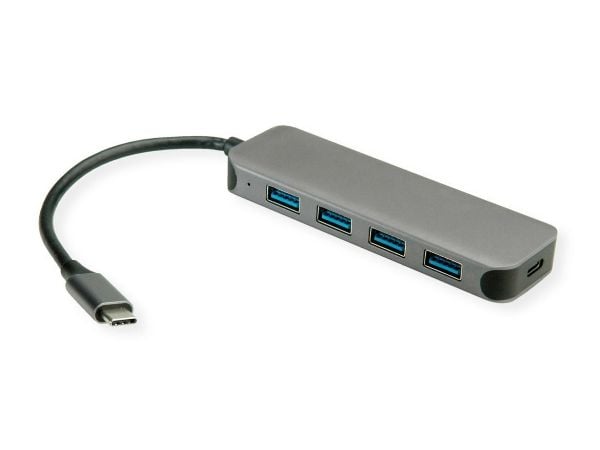Value 14.99.5038, USB 3.2 Gen 1 (3.1 Gen 1) Type-C, USB 3.2 Gen 1 (3.1 Gen 1) Type-A, USB 3.2 Gen 1 (3.1 Gen 1) Type-C, 5000 Mbit/s, Grå, Gjuten al...