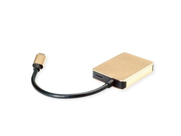 ROLINE 12.02.1120, Langallinen, USB 3.2 Gen 1 (3.1 Gen 1) Type-C, Kulta, 3840 x 2160 pikseliä