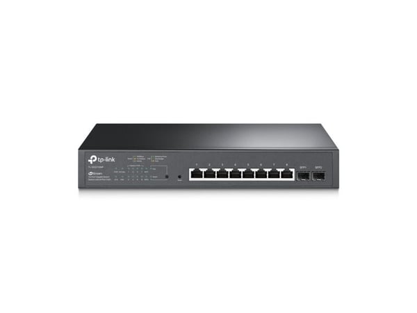 TP-Link JetStream TL-SG2210MP - Switch - smart - 8 x 10/100/1000 (PoE+) + 2 x SFP - rackmonterbar - PoE+ (150 W)