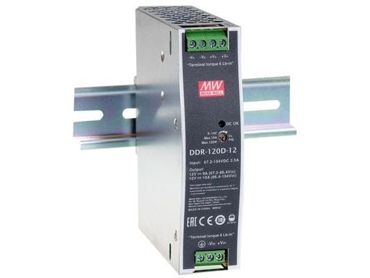 MEAN WELL DDR-120A-12, 120 W, 12 V, RoHS, 32 mm, 102 mm, 125,2 mm