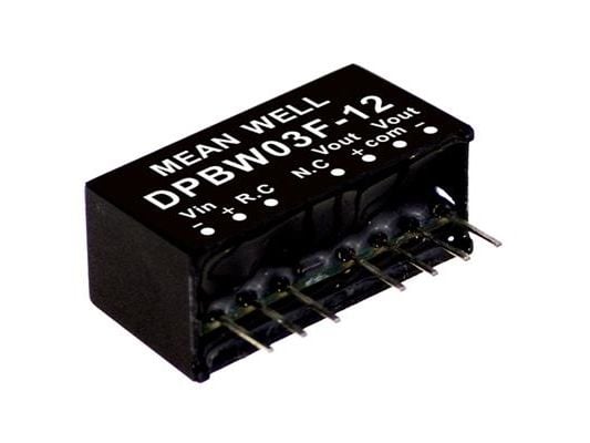 MEAN WELL DPBW03F-15, 3 W, 15 V, 0,1 A, RoHS, 2576 kpl, 2576 pk