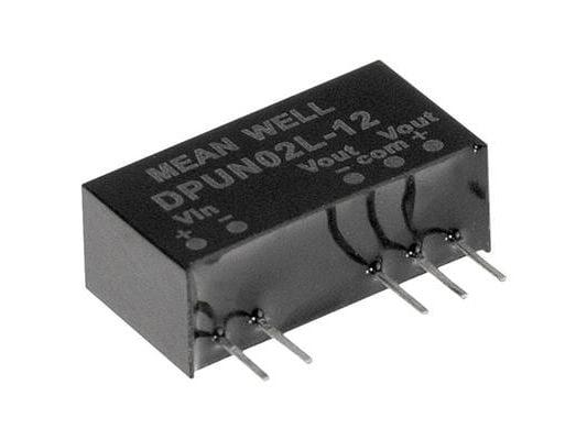 MEAN WELL DPUN02M-12, 10,8 - 13,2 V, 2 W, 12 V, 0,083 A, RoHS, 2100 stk