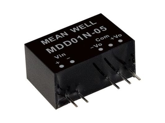 MEAN WELL MDD01N-09, 21,6 - 26,4 V, 1 W, 9 V, -0,056 A, RoHS, 3000 stk