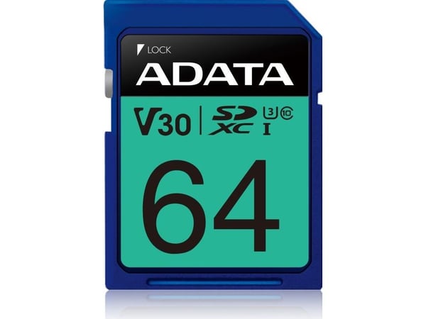 ADATA Premier Pro SDXC-minnekort 64 GB UHS-I U3 V30 ASDX64GUI3V30S-R