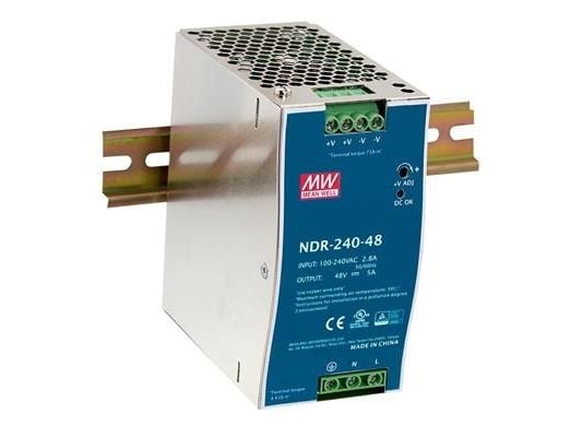 MEAN WELL DR-240-48 - Strømforsyning (DIN-skinnemonterbar) - AC 100-240 V - 240 watt - aktiv PFC