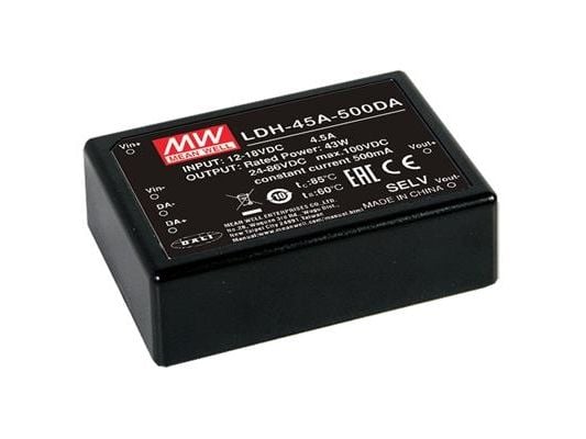 MEAN WELL LDH-45A-350WDA, 45 W, 12 V, 0,35 A, 86 V, 53 mm, 75 mm