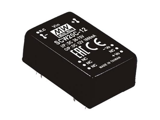 MEAN WELL SCW20A-12, 20 W, 12 V, RoHS, 750 kpl, 750 stk