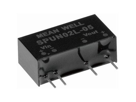 MEAN WELL SPUN02L-15, 4,5 - 5,5 V, 2 W, 15 V, 0,134 A, RoHS, 2100 stk MEAN WELL SPUN02L-15, 4,5 - 5,5 V, 2 W, 15 V, 0,134 A, RoHS, 2100 stk