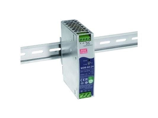 MEAN WELL WDR-60-12, 180 - 550 V, 60 W, 12 V, 5 A, RoHS, 32 mm