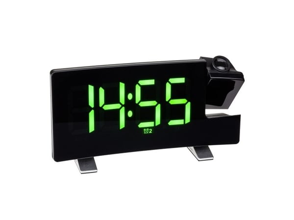 TFA-Dostmann 60.010621, Digitaalinen herätyskello, Suorakulmio, Musta, Muovi, Aika, LED