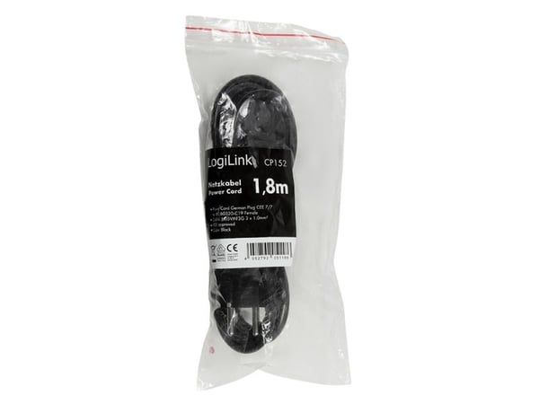 LogiLink CP152, 1,8 m, CEE7/7, IEC C19, 250 V
