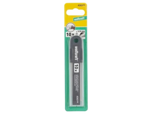 wolfcraft GmbH 4303000, 10 stk, 18 mm, 0,5 mm, Rustfrit stål, Blisteri