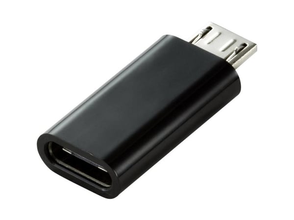 Renkforce RF-4472838, Micro USB-B, USB Type C, Musta