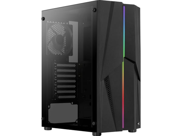AeroCool Mecha - MT - ATX - sidepanel med vindu (herdet glass) - ingen strømforsyning (ATX) - svart - USB/lyd