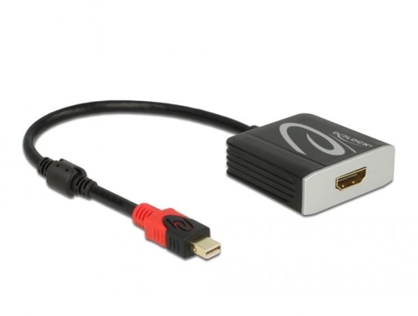 Delock - Video adapter - Mini DisplayPort hann til HDMI hunn - 20 cm - grå, svart
