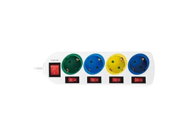 LogiLink LPS257, 1,5 m, inomhus, Typ F, Type F (CEE 7/4), IP20, 1,5 mm ²