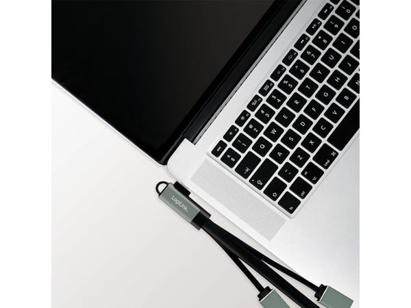 LogiLink UA0361, USB 3.2 Gen 1 (3.1 Gen 1) Type-C, USB 2.0, USB 3.2 Gen 1 (3.1 Gen 1) Type-A, 5000 Mbit/s, Sølv, Aluminium, RoHS